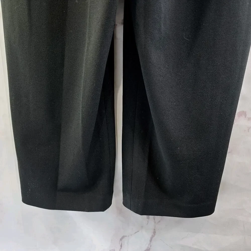 Calvin Klein Jumpsuit Womens 12 Black Short Sleeve Pants Suit V Neck Straight - Picture 8 of 11